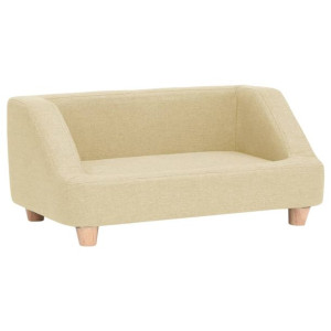 Sofa dla psa, kremowa, 95x63x39 cm, lniana