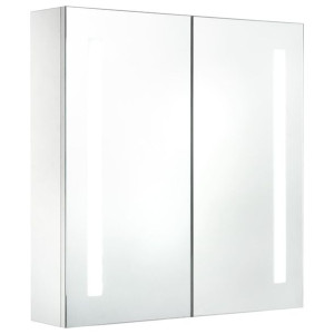 Szafka łazienkowa z lustrem i LED, 60 x 14 x 62 cm