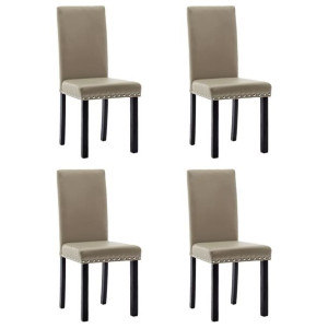 Krzesła stołowe, 4 szt., cappuccino, PVC