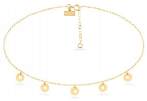 Złota Bransoletka Choker Ring Celebrytka 333
