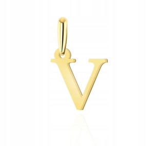 Złota Zawieszka Charms Literka V 585