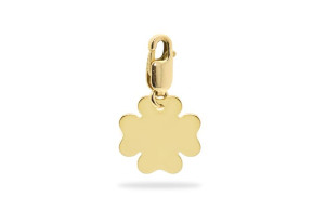 Złota Zawieszka Koniczynka Charms 585 Grawer