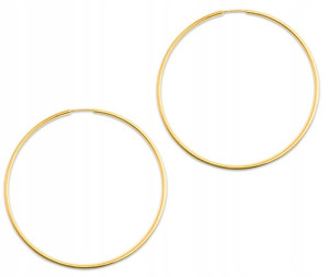 Złote Kolczyki Kółka 585 Ring Pudełko Gratis 60 Mm