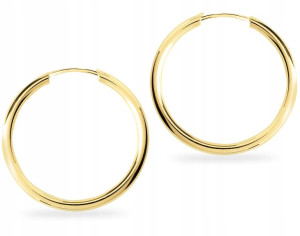 Złote Kolczyki Kółka 333 Ring Pudełko Gratis 22 Mm