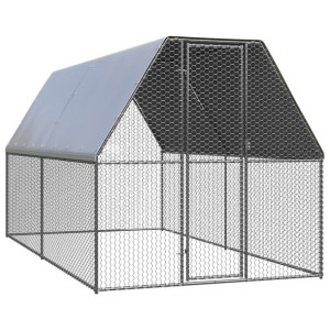 Klatka zewnętrzna dla kurcząt, 2x4x2 m, stal galwanizowana