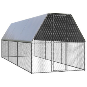 Klatka zewnętrzna dla kurcząt, 2x6x2 m, stal galwanizowana