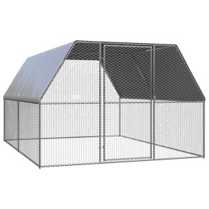 Klatka zewnętrzna dla kurcząt, 3x4x2 m, stal galwanizowana