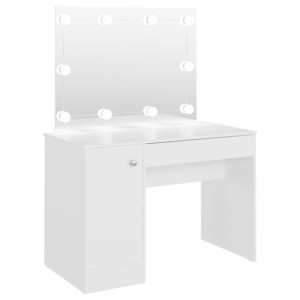 Stolik do makijażu z oświetleniem LED, 110x55x145 cm, MDF