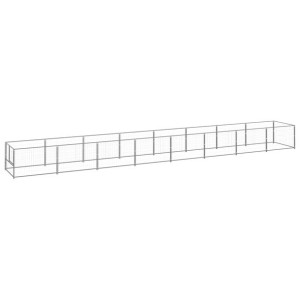 Kojec dla psa, srebrny, 8 m², stalowy