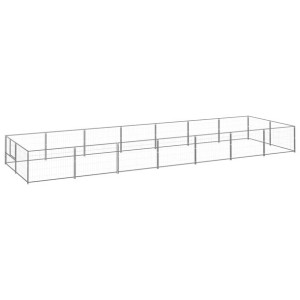Kojec dla psa, srebrny, 14 m², stalowy