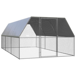 Klatka zewnętrzna dla kurcząt, 3x6x2 m, stal galwanizowana