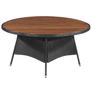 Stół ogrodowy, 150x74 cm, rattan PE i lite drewno akacjowe