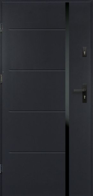 Drzwi Zewnętrzne Iris 80 L Metalowe Antracyt