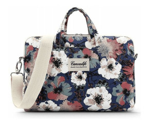 Canvaslife Granatowa Torba Etui Do Laptopa 13' 14' Kwiaty Camellia