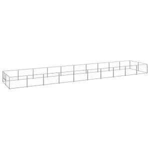 Kojec dla psa, srebrny, 20 m², stalowy