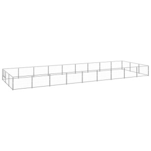 Kojec dla psa, srebrny, 27 m², stalowy