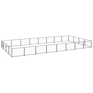 Kojec dla psa, czarny, 32 m², stalowy