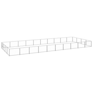 Kojec dla psa, srebrny, 40 m², stalowy