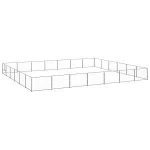 Kojec dla psa, srebrny, 42 m², stalowy