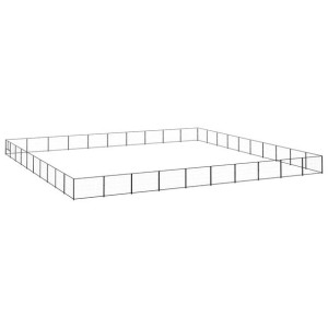 Kojec dla psa, czarny, 100 m², stalowy