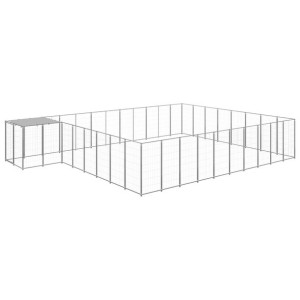 Kojec dla psa, srebrny, 25,41 m², stalowy