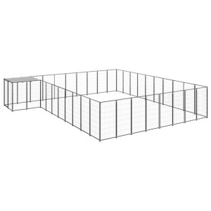 Kojec dla psa, czarny, 25,41 m², stalowy