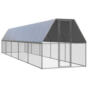 Klatka zewnętrzna dla kurcząt, 2x10x2 m, stal galwanizowana