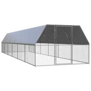 Klatka zewnętrzna dla kurcząt, 3x12x2 m, stal galwanizowana