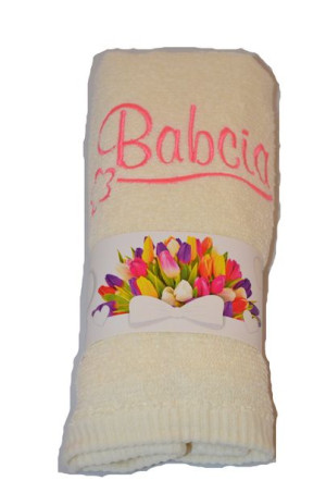 Ręcznik haft Babcia ecru Dzień Babci