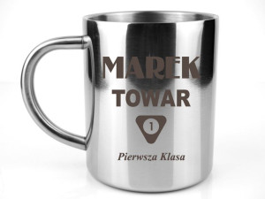 Kubek stalowy metalowy GRAWER TOWAR PIERWSZA KLASA
