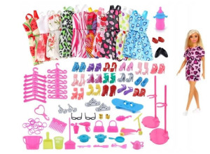 Zestaw Barbie Ubranka dla lalek akcesoria 85 el.