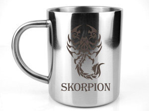 Kubek stalowy metalowy Grawer ZNAK ZODIAKU SKORPION