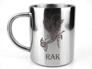 Kubek stalowy metalowy Grawer ZNAK ZODIAKU RAK