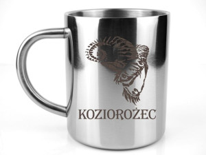  Kubek stalowy metalowy Grawer ZNAK ZODIAKU KOZIOROŻEC
