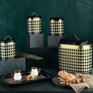 Chlebak metalowy zestaw z 3 pojemnikami kuchennymi