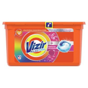 Vizir All in 1 + większa siła odplamiania do kolorów, Kapsułki do prania, 3