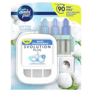 Ambi Pur 3Volution Cotton Elektryczny odświeżacz powietrza, zestaw startowy
