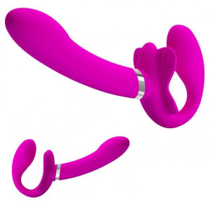 Strap On Mocowany w Pochwie 2x Wibrator Dildo