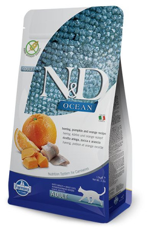 Farmina N&D Ocean feline HERRING, PUMPKIN & ORANGE ADULT 1,5KG