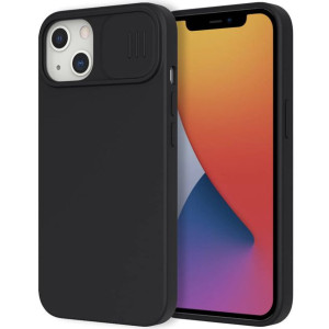 Etui IPHONE 13 Silikonowe z Osłoną na Aparat Nexeri Silicone Lens czarne