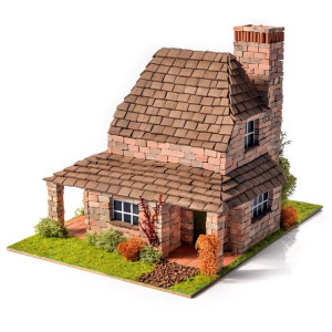 DOMUS KITS Składany Domek z Cegły 3D - Domek z Kominkiem