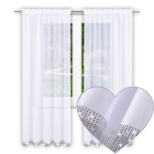 Firana Na Okno Balkonowe Z Cyrkoniami 145x250