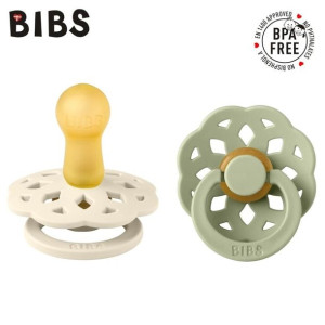 BIBS BOHEME M 2-pack IVORY & SAGE Smoczek Uspokajający kauczuk Hevea