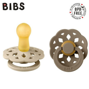 BIBS BOHEME M 2-pack VANILLA & DARK OAK Smoczek Uspokajający kauczuk Hevea
