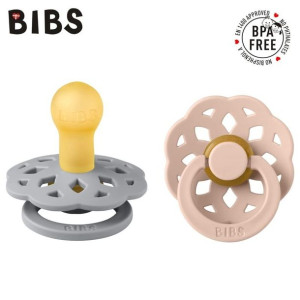 BIBS BOHEME S 2-pack CLOUD & BLUSH Smoczek Uspokajający kauczuk Hevea