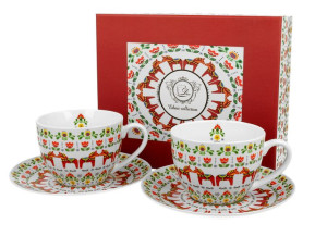 Filiżanki ze spodkami 280 ml komplet 2 szt. wzór SKANDYNAWSKI