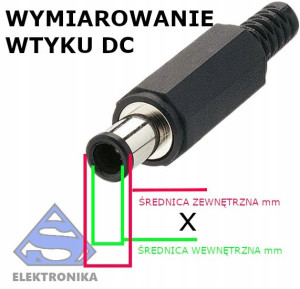 Wtyk dc 2.5/5.5mm lutowany zasilający CR-066