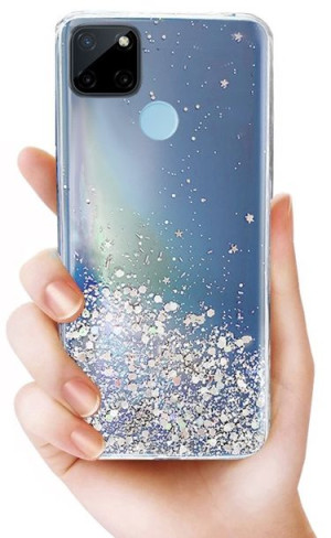 Etui GLITTER BROKAT do Realme C21y C25y +Szkło 9H
