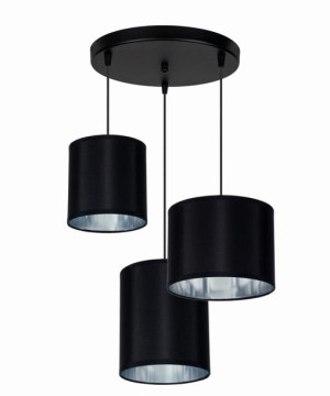 Lampa sufitowa z abażurami na srebrnej folii E27