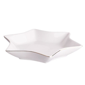 Salaterka / półmisek porcelanowy Gwiazdka ze złotą linią 21 cm